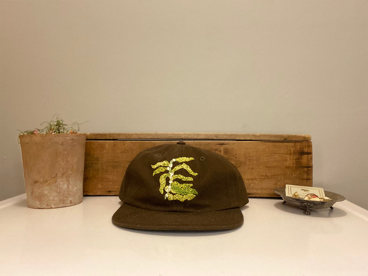 kelp hand embroidered hat  *custom*