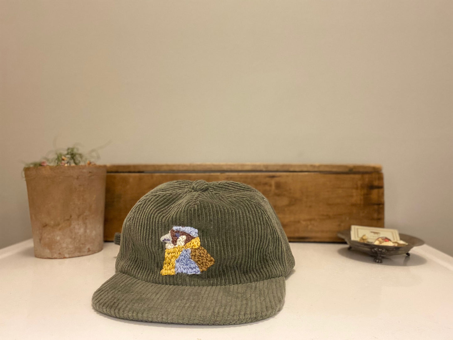 kestrel hand embroidered hat *custom*